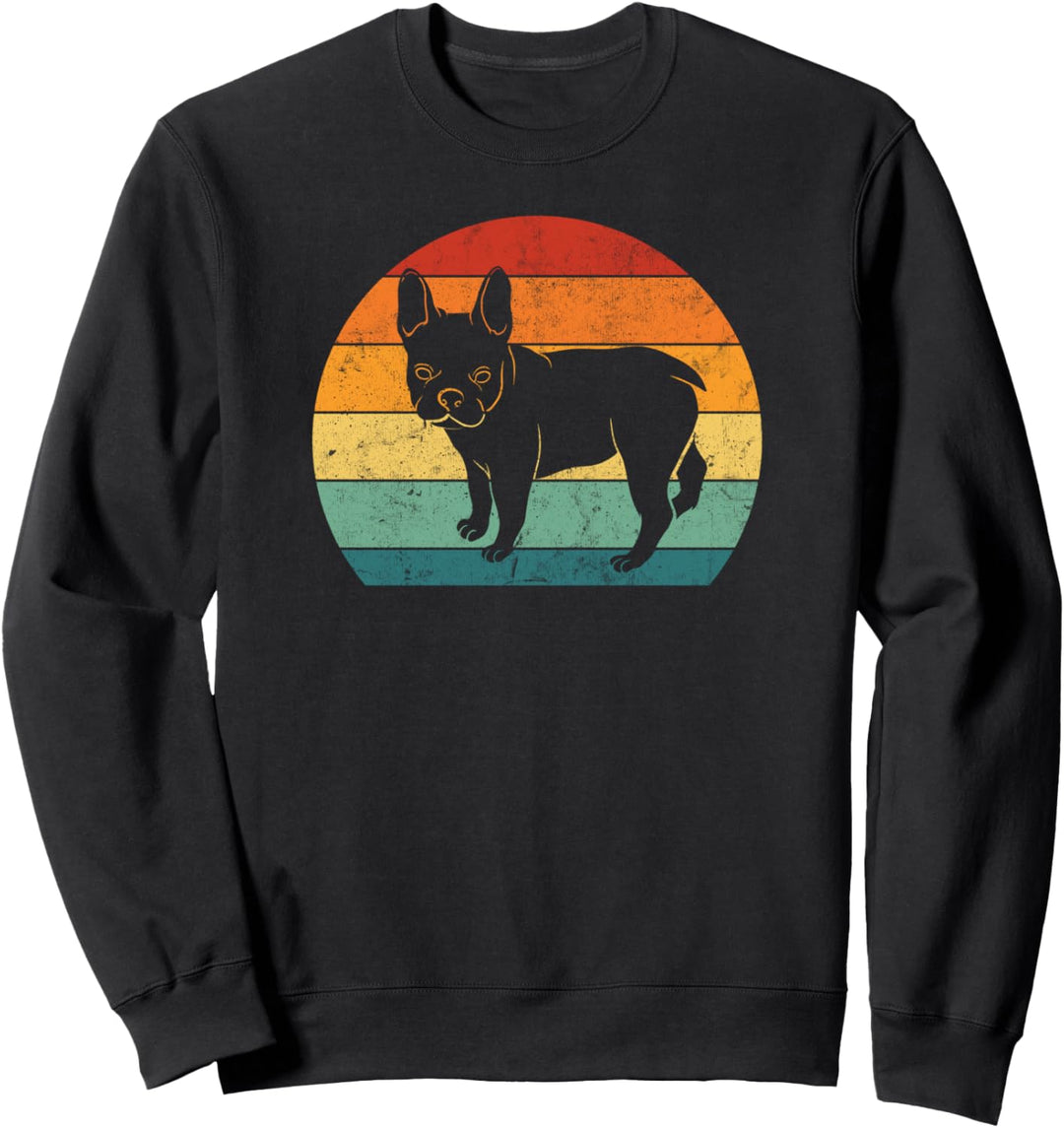 French Bulldog Retro Vintage 60s 70s Funny Frenchie Loves Sweatshirt
