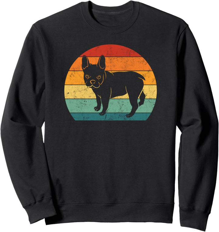 French Bulldog Retro Vintage 60s 70s Funny Frenchie Loves Sweatshirt