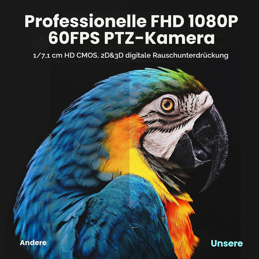 NDI AI PTZ Kamera 30X Optischer Zoom mit USB/HDMI/3G-SDI/RJ45 IP Live-Streaming Kamera KI-Auto-Track