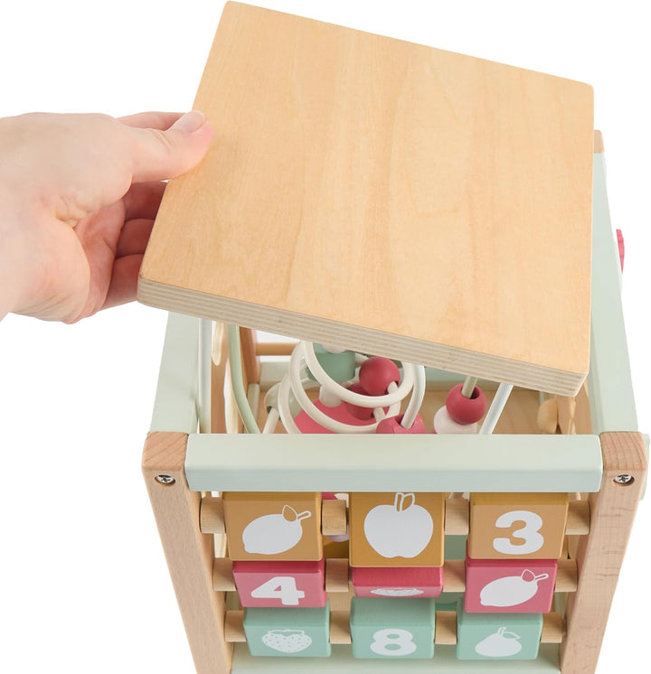 Bieco Motorikwürfel Berry XXL nachhaltiges Holz FSC® | Spielwürfel Baby | Motorikwürfel ab 1 Jahr Ac
