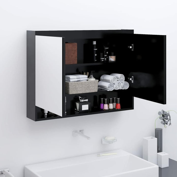 Gecheer Bad Spiegelschrank mit 2 Türen & 3 Fächer Badezimmerspiegel Badspiegel Badschrank Badezimmer