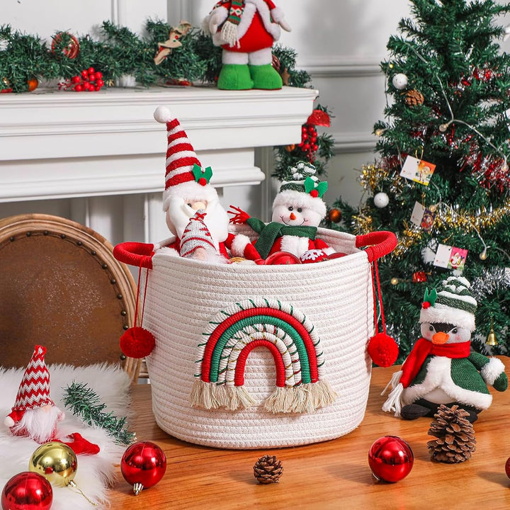 Weihnachtskorb Leer Weihnachtskörbe für Weihnachtsbaum, Aufbewahrung von Weihnachtsschmuck, Weihnach