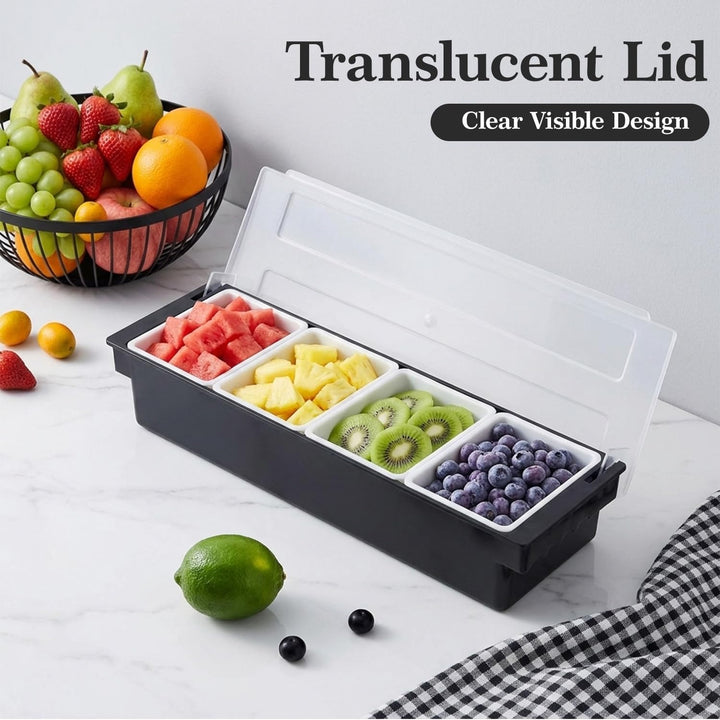 Obst Container Box Eis Party Servier Bar Eisgekühlter Gewürzspender mit Transparentem Deckel, Würzmi