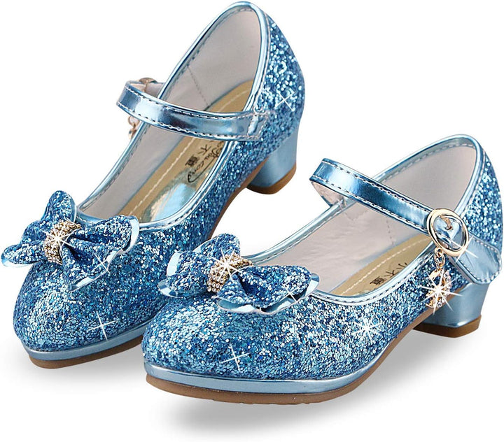 ANBIWANGLUO Prinzessin Schuhe Mädchen High Heels Sandalen Mädchen Pailletten Party Pumps Kinder 27 E
