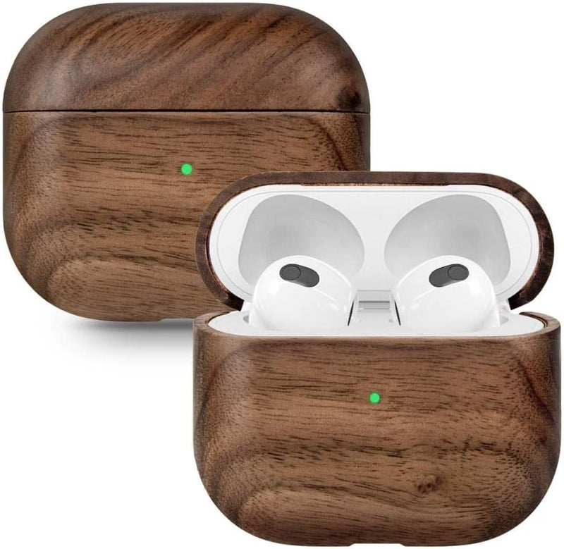 Woodcessories - Nachhaltiges Case kompatibel mit Airpods 3 Hülle Holz, Walnuss Holz, AirPods 3