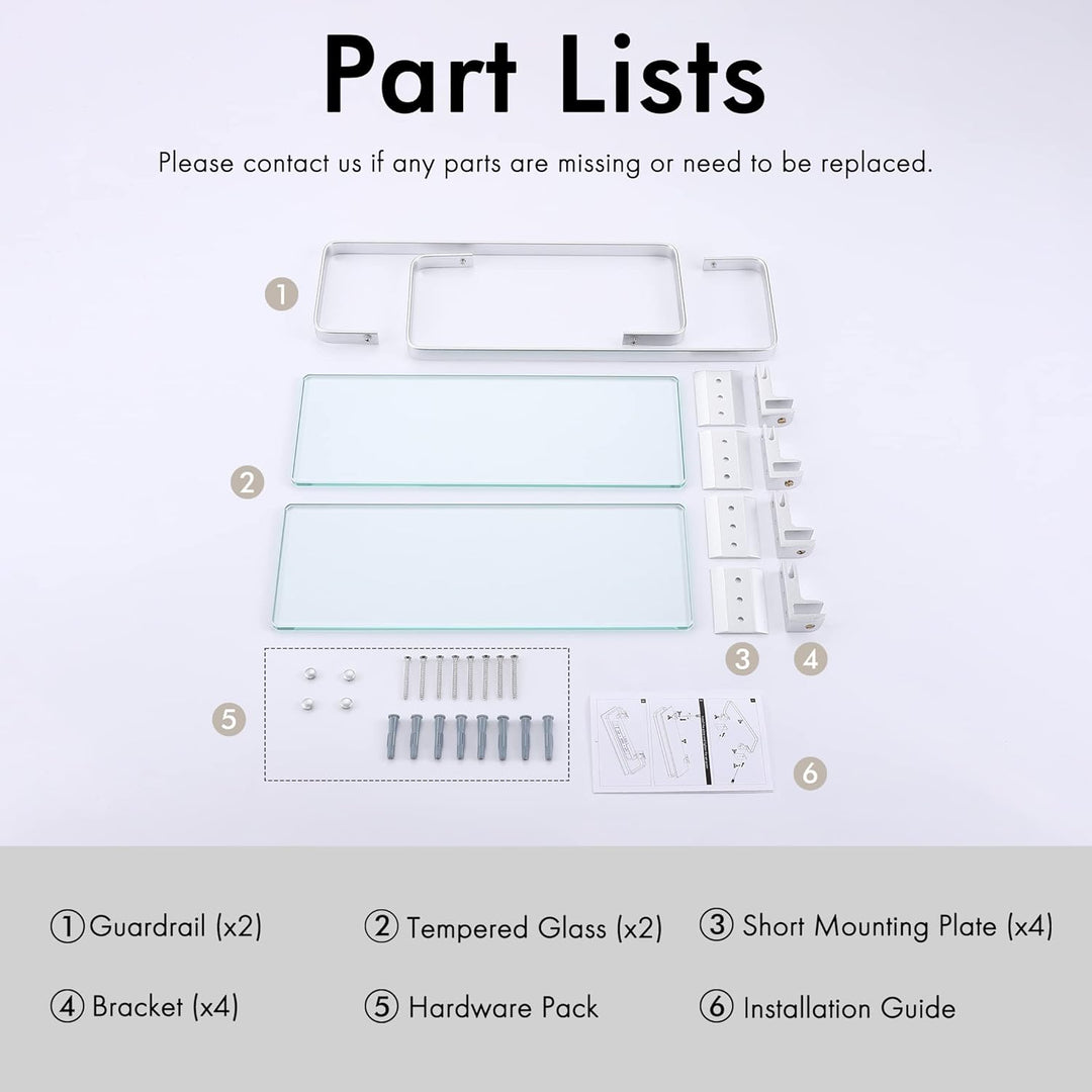 KES Duschablage Glas Duschregal Glasregal 8mm Ablage Bad Glasablage für Badezimmer Wandregal Badrega