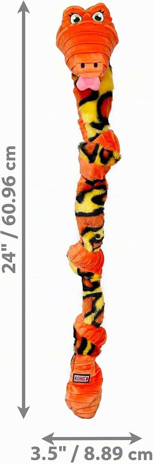 Kong Knots Snake Interaktives Hundespielzeug für alle Rassen, 61 cm, Verschiedene Grössen