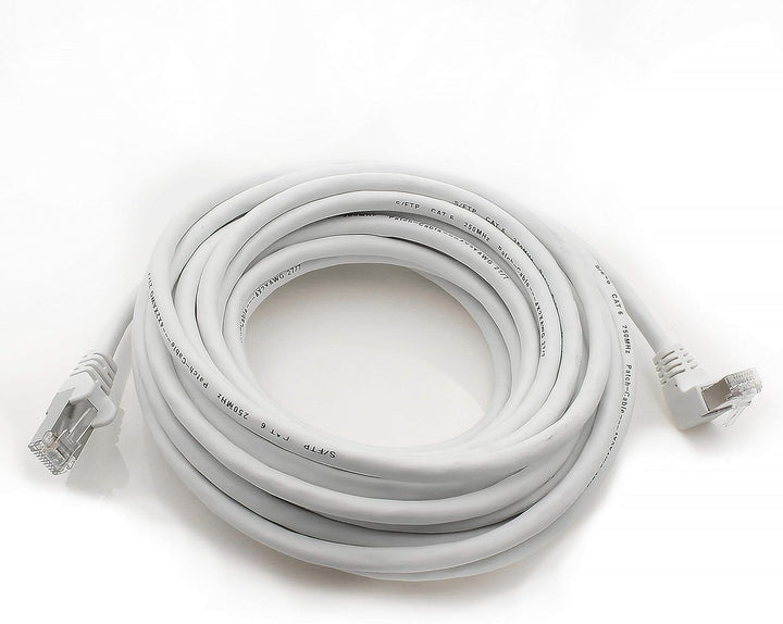 1aTTack.de 366282 Cat.6 Netzwerkkabel Winkel 90 Grad 10m - weiss - 5 Stück - Cat6 Patchkabel (SFTP P