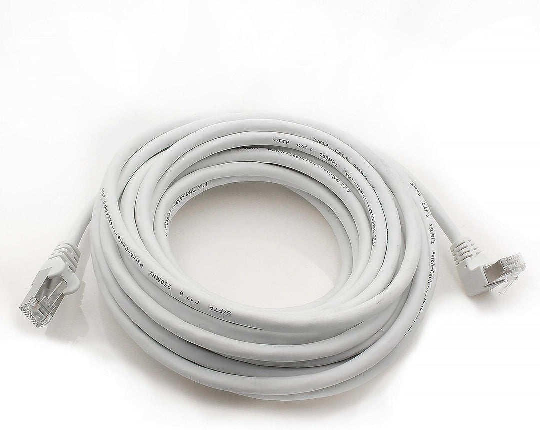 1aTTack.de 366238 Cat.6 Netzwerkkabel Winkel 90 Grad 5m - weiss - 10 Stück - Cat6 Patchkabel (SFTP P