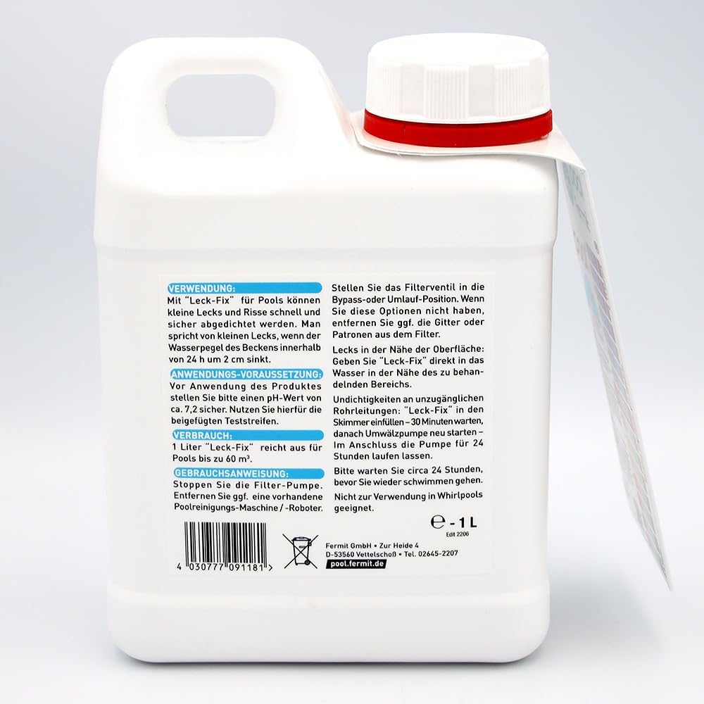 Fermit Dichtmittel Leck-Fix 1L Kanister 50m³ bis 60m³ für Pools