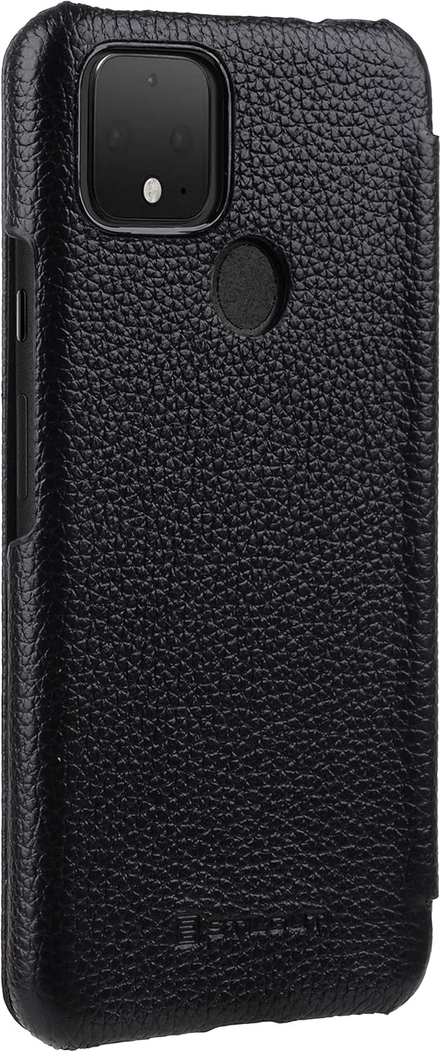STILGUT Book Case kompatibel mit Google Pixel 5 Hülle aus Leder zum Klappen, Klapphülle, Handyhülle,