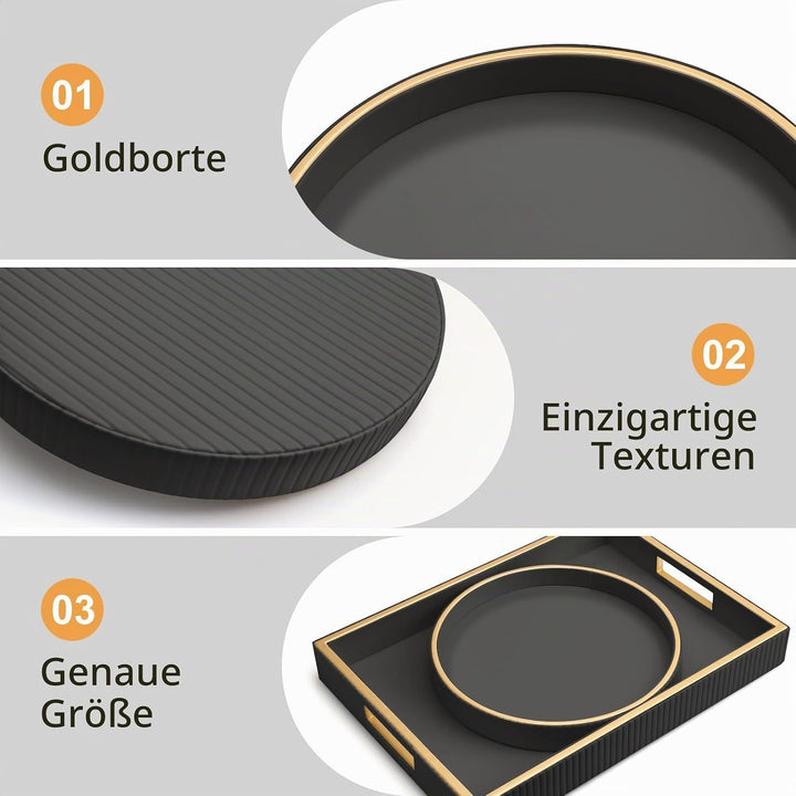 SANZIE Ledertablett, Schreibtisch-Aufbewahrung, Organizer, Premium-Serviertablett, dekoratives Table
