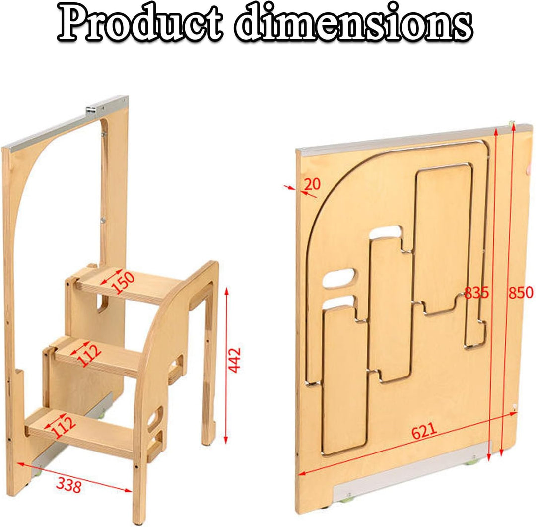 Klappbarer Tritthocker für Erwachsene, zusammenklappbarer Tritthocker aus Holz für die Küche, 200 kg