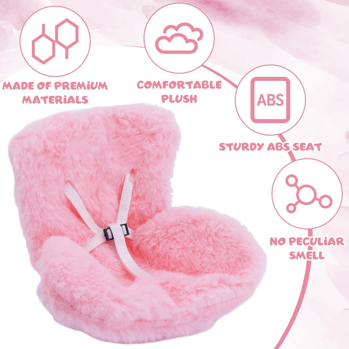 BOXOB Auto-Puppen-Sicherheitssitz, Süsser Sicherheitssitz mit Weichem Plüsch Rosa Dekoratives Sofa z