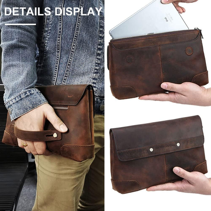 Contacts Herren Echtes Leder Ausweis Handyhalter Reissverschluss Coin Key Clutch Geldbörse Handtasch