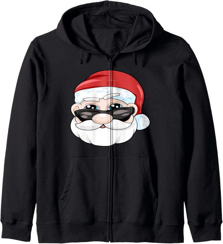 Cooler Nikolaus mit Sonnenbrille Kapuzenjacke