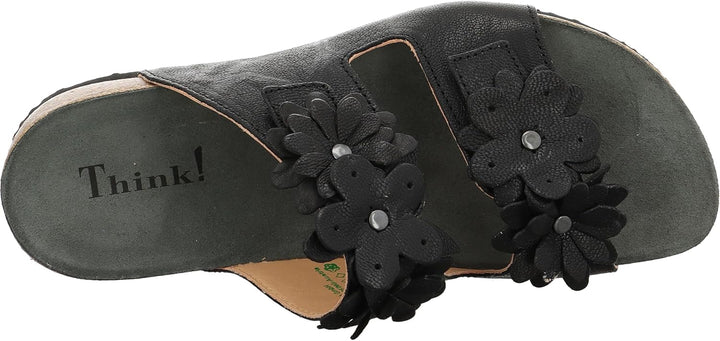 Think! Damen Julia Chromfrei Gegerbte Nachhaltige Zehentrenner 39 EU 0000 Schwarz, 39 EU 0000 Schwar