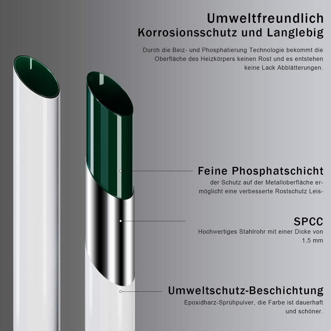 ELEGANT Heizkörper Bad 1600x400 mm Weiss Badheizkörper Mittelanschluss Handtuchwärmer Handtuchtrockn