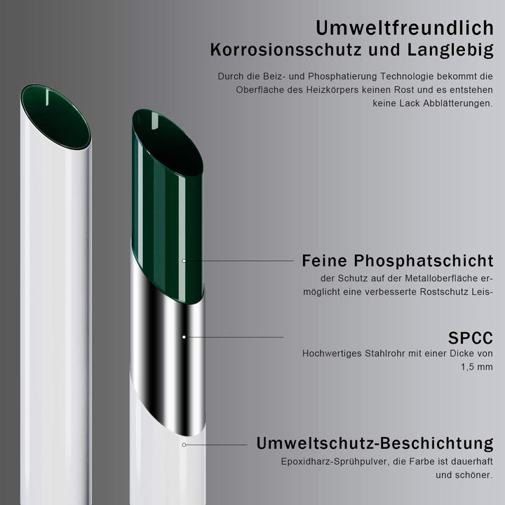 ELEGANT Heizkörper Bad 1600x400 mm Weiss Badheizkörper Mittelanschluss Handtuchwärmer Handtuchtrockn
