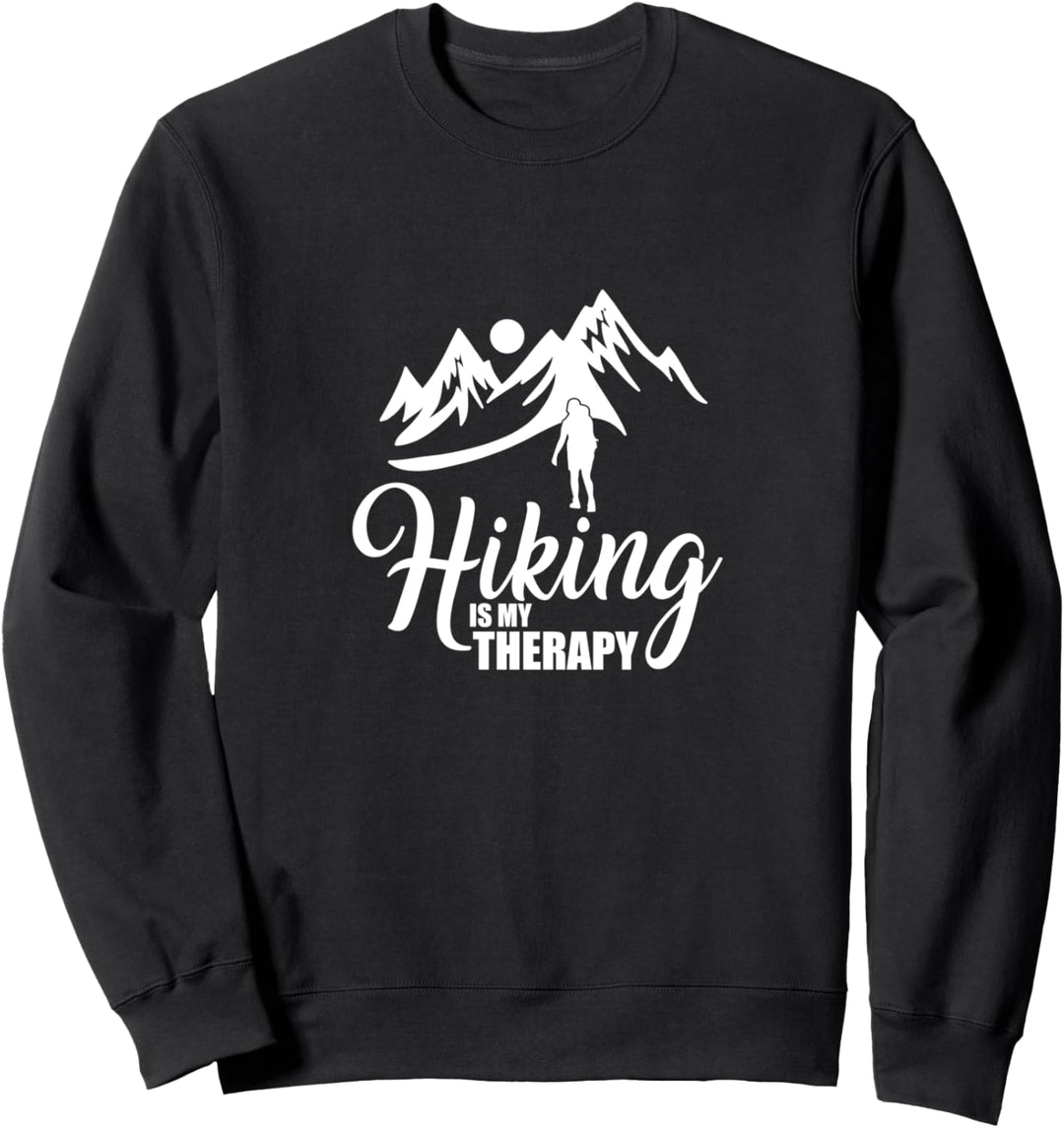 HIKING IS MY THERAPY Berg Spruch Wandern Motiv Sweatshirt