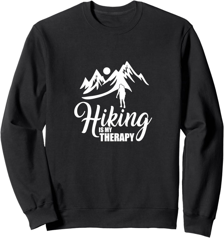 HIKING IS MY THERAPY Berg Spruch Wandern Motiv Sweatshirt
