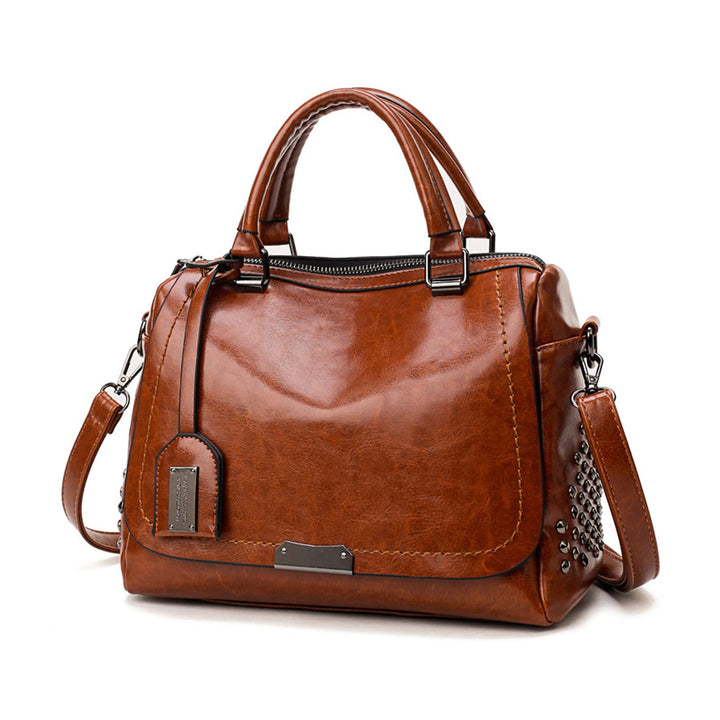 PORRASSO Retro Handtasche Damen Umhängetaschen Frauen Schultertaschen PU-Leder Henkeltasche für Arbe