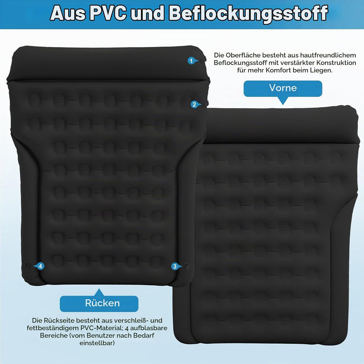 Aufblasbare Auto Matratze, Luftmatratze Auto für Reise Camping, Matratze für Auto mit Schnellaufblas
