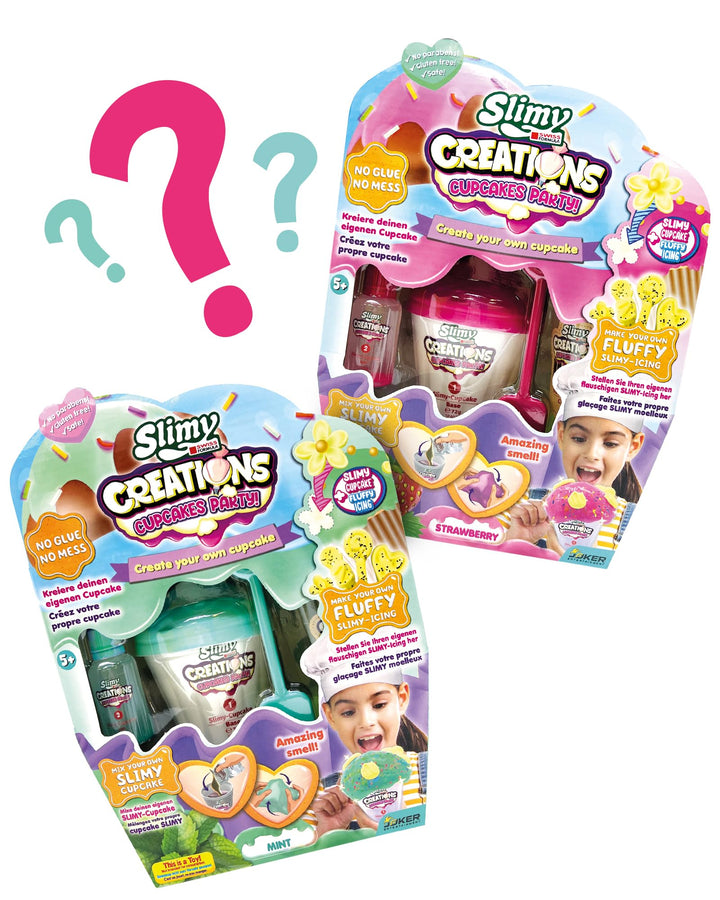 Slimy Creations Cupcakes Party - Original Slime Kreativ-Set mit Knetformen, verschiedenen Spielmasse