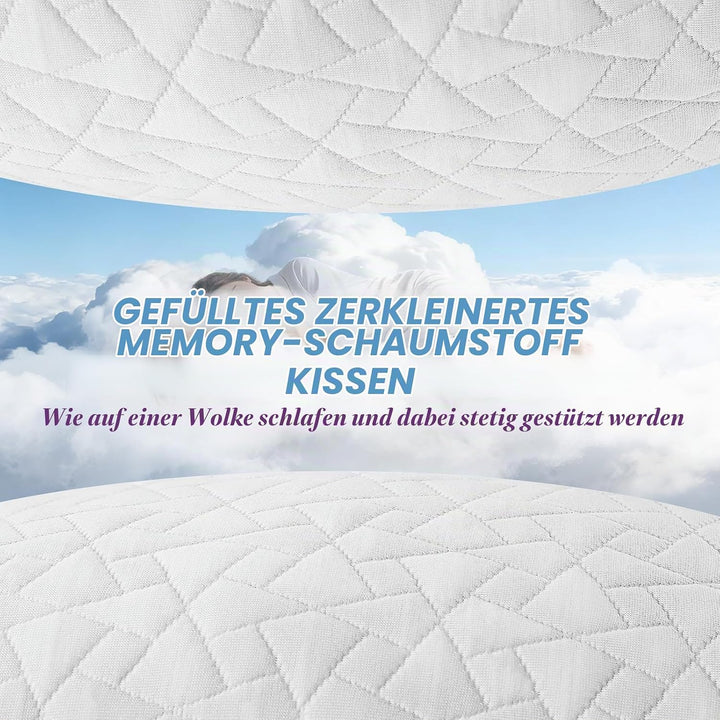A-Pce Memory Foam Kissen 2er Set für alle Schläfer, Höhenverstellbares Seitenschläferkissen mit Abne