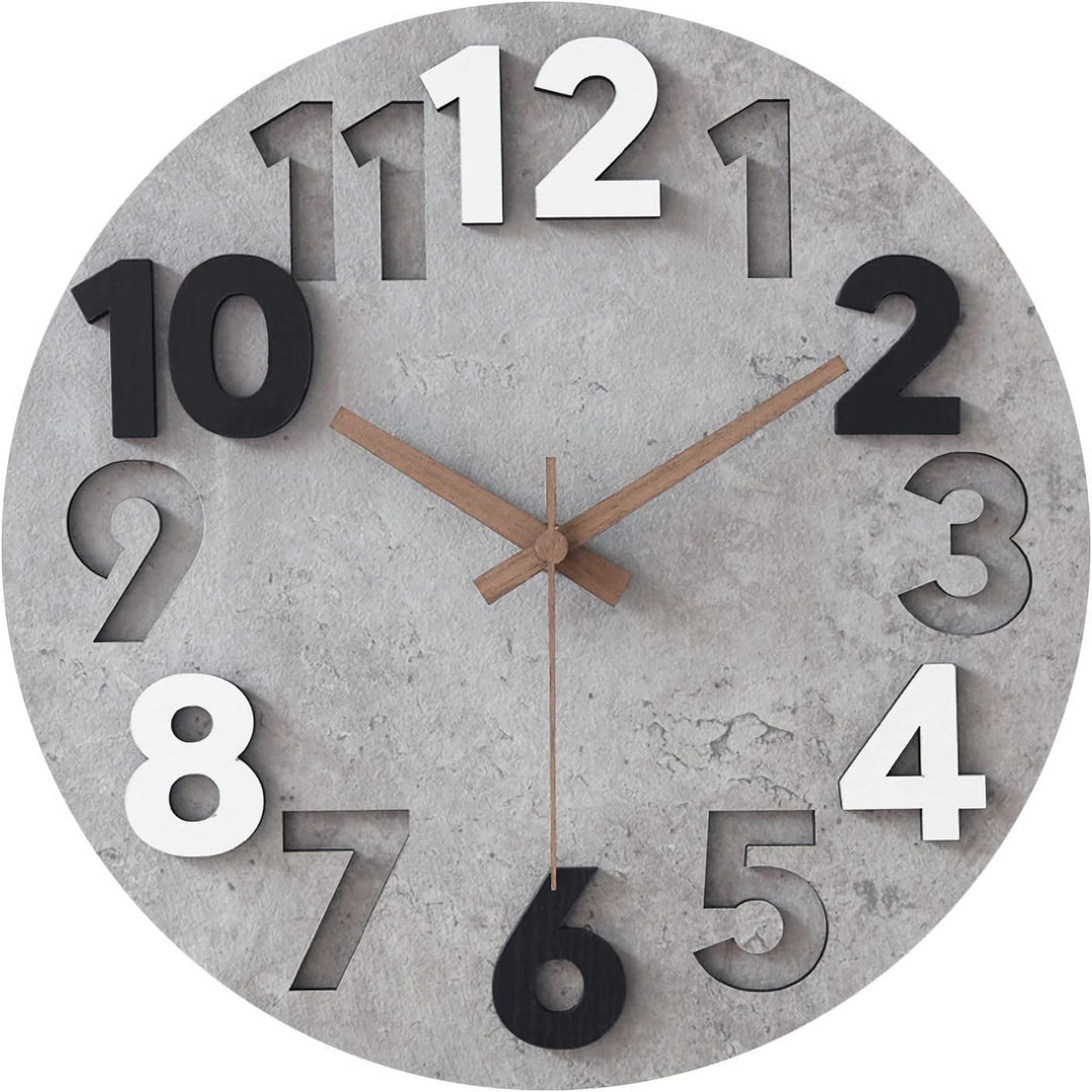 Stellarize Wanduhr Gross Ohne Tickgeräusche Modern Holz 3D Küchenuhr für Wohnzimmer Kinderzimmer Bür