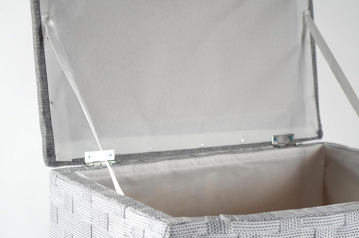 Kobolo Wäschebehälter aus Nylon | weiss/grau | 45x33x53 cm | robuster Wäschesammler | Wäschebox für