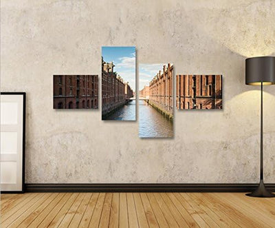 islandburner Bild Bilder auf Leinwand Speicherstadt V2 Hamburg 4L XXL Poster Leinwandbild Wandbild D