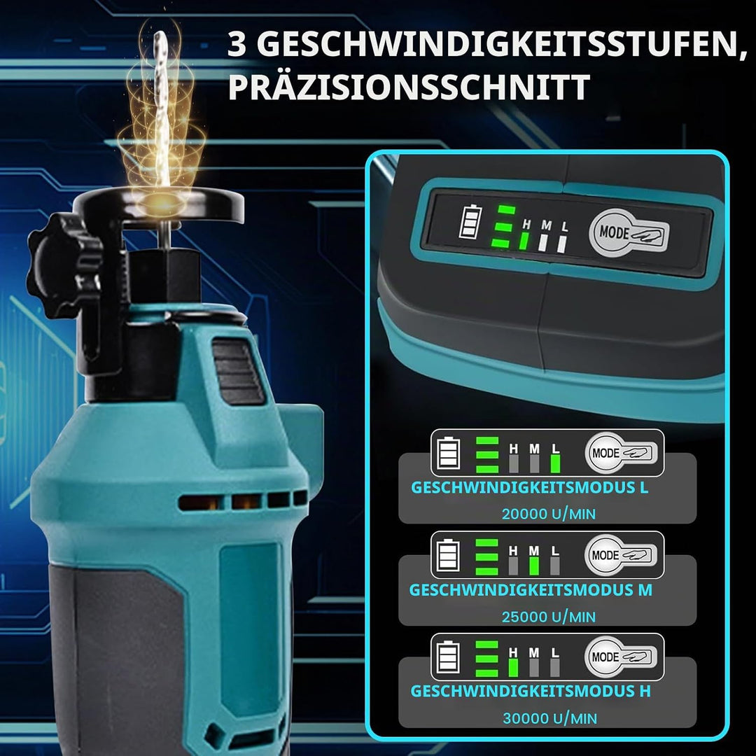 Akku Rotationsschneider Kompatibel mit Makita 18V Batterie, Trockenbau Ausschnittwerkzeug Kabellos S