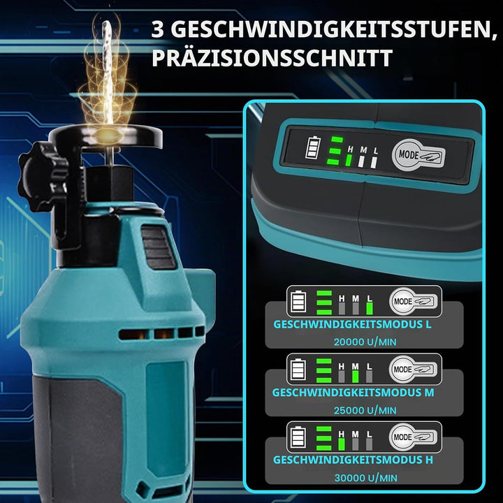 Akku Rotationsschneider Kompatibel mit Makita 18V Batterie, Trockenbau Ausschnittwerkzeug Kabellos S