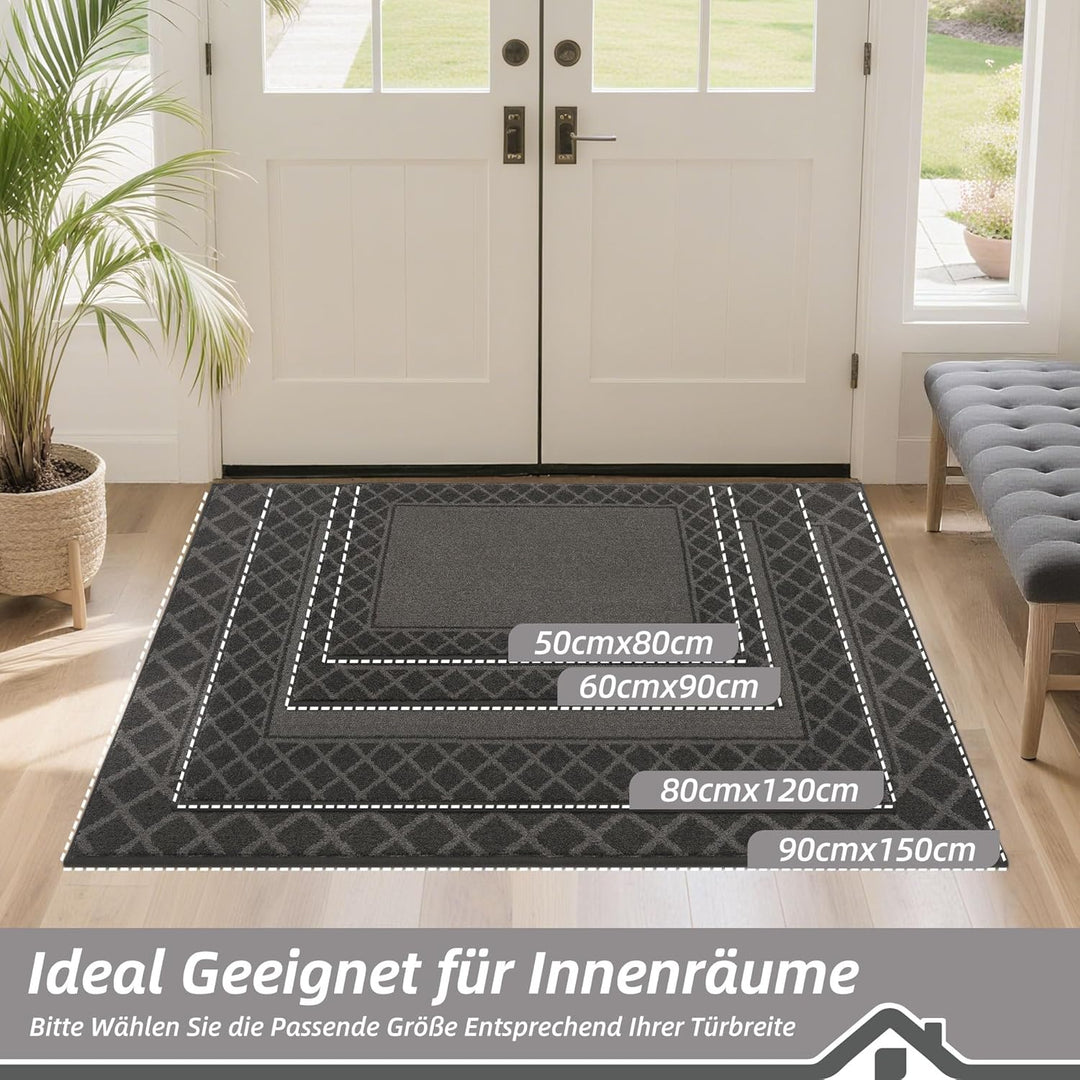 BEQHAUSE Fussabtreter Innen, Fussmatte, Schmutzfangmatte Waschbar, TPR rutschfest Fussabtreter Innen