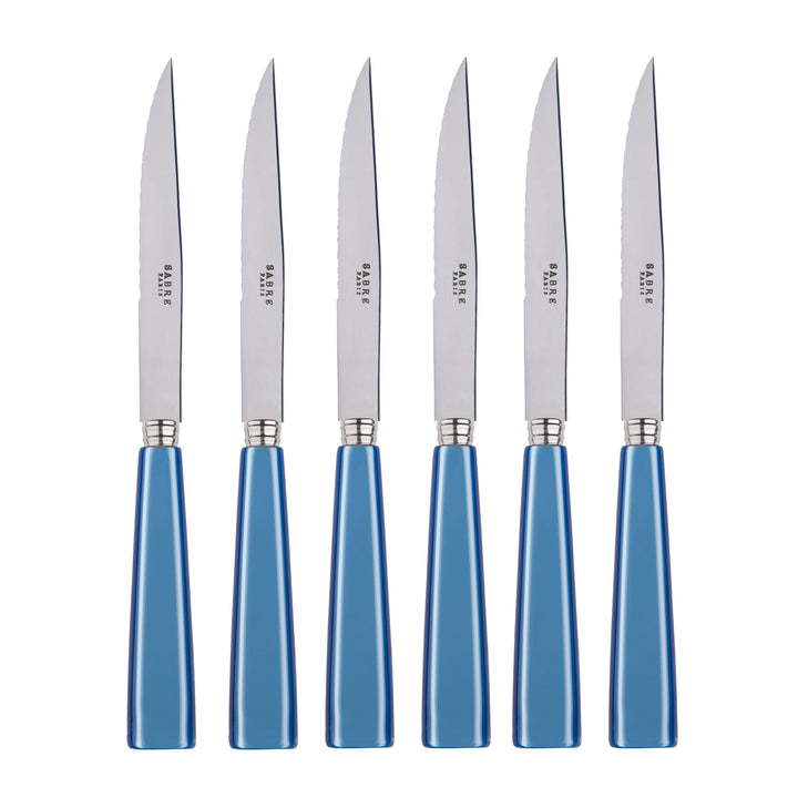 SABRE PARIS - 6er Set Steakmesser Mit Wellenschliff - Icon - Fleischmesser - Edelstahl & Acryl - Spü