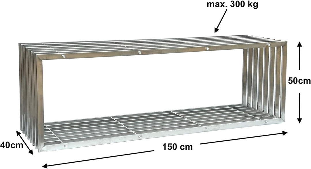 DanDiBo Gartenbank Edelstahl Metall Wetterfest Massiv 150 cm Sitzbank Bank Garten 96429 Parkbank Lam