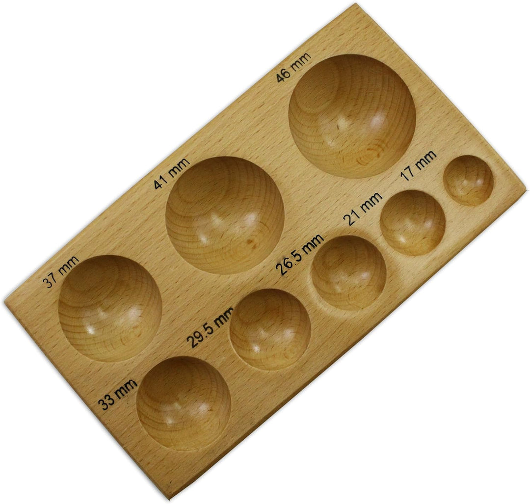 Hartholz-Flachanke und 10 Kugelpunzen DomeXX-10