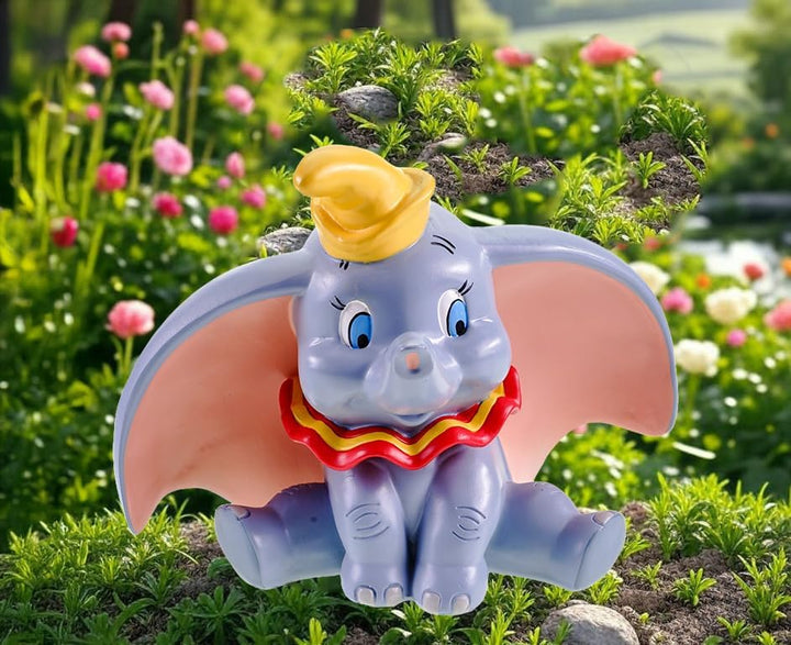 Gartenfigur Dumbo - Disney's bezaubernder Elefant für dein Zuhause aus Polyresin - Mehrfarbige Deko-