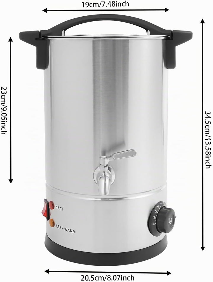Cutycaty 8L/10L/12L/15L Wachsschmelzer für Kerzen 1800W Elektrischer Wachsschmelzofen aus Edelstahl