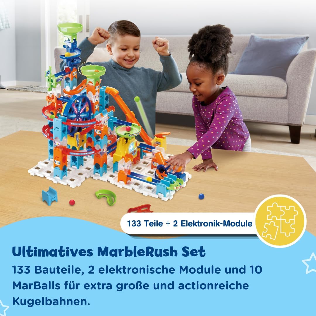 VTech Marble Rush - Ultimate Set XL100 E – Interaktive Murmelbahn mit spannenden Bahnelementen, vers