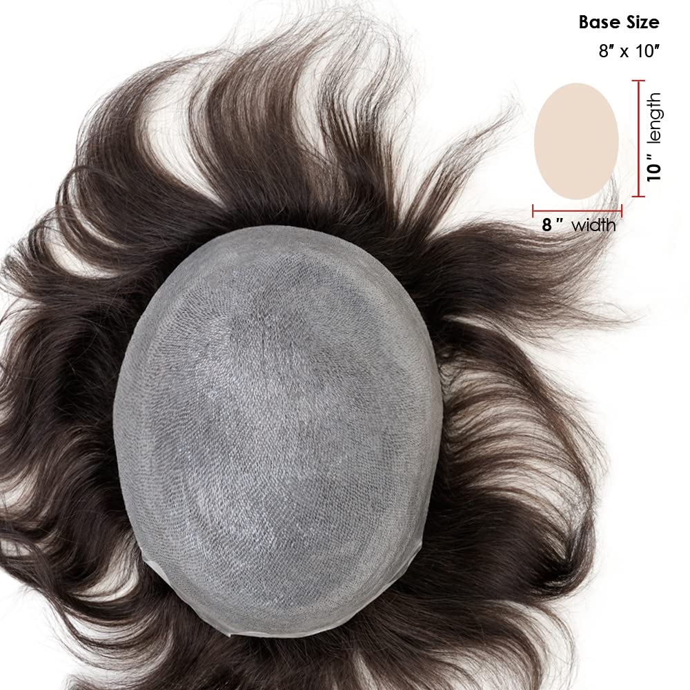 Lordhair Perücke Männer,Realität Toupet,0,06 mm Alle V-Looped Dünnes,Haarfreestyle,Natürlich eng anl