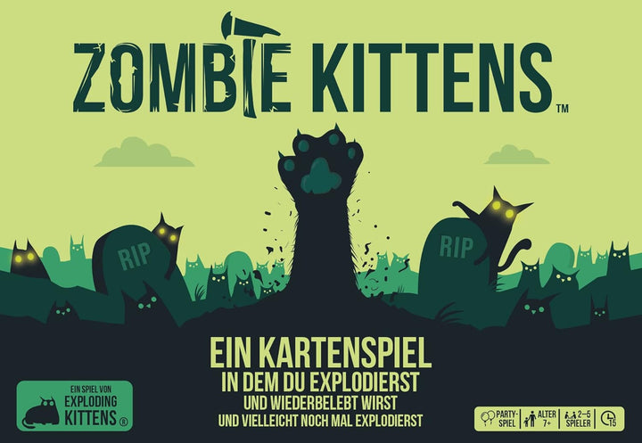 Exploding Kittens, Zombie Kittens, Partyspiel, Kartenspiel, 2-5 Spieler, Ab 7+ Jahren, 15 Minuten, D
