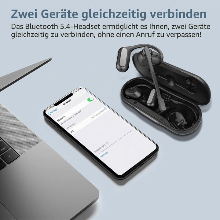 BANIGIPA Open Ear Kopfhörer mit abnehmbarem Mikrofon, True Wireless Earbuds mit DSP Geräuschunterdrü