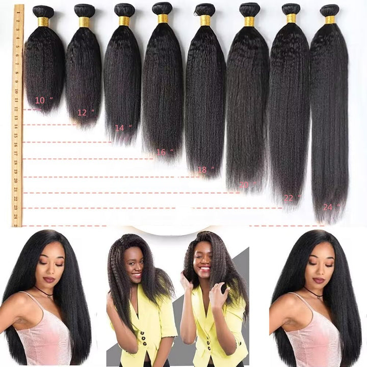 Brazilian Hair Bundles Yaki Texture Hair Extensions Yaki Haarverlängerungen Kinky Straight Human Hai