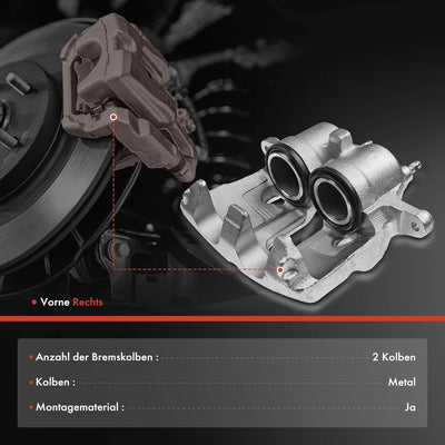 Frankberg 1x Bremssattel Bremszange Vorne Rechts Kompatibel mit Jumper 1.9L-2.8L 1994-2002 Boxer 1.9