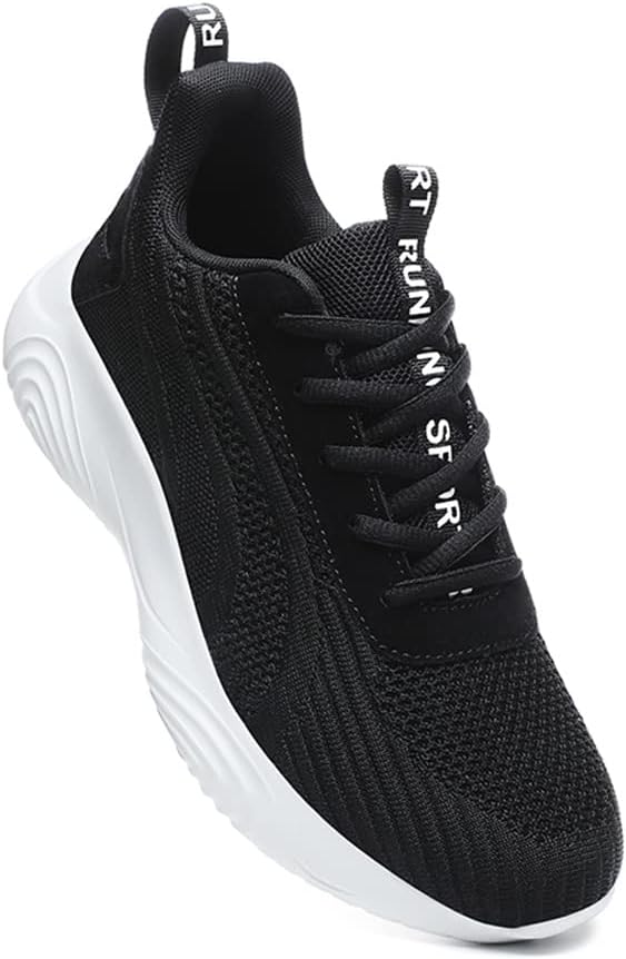 BRKVALIT Damen Sneakers Mesh Gym Turnschuhe Freizeitschuhe Laufschuhe Sportschuhe 43 EU Schwarz 1, 4