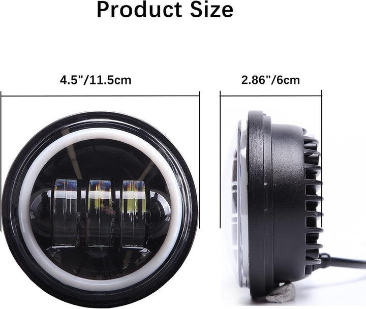 Keepdsgn 2pcs 4.5" LED Nebelscheinwerfer Motorrad Licht für Road King Glide Street Glide Electra. Sc