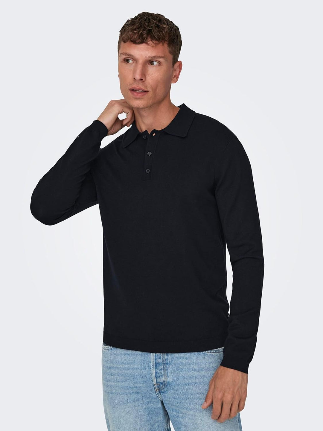 Only & Sons Male Polo ONSWYLER Pullover M Dark Navy, M Dark Navy