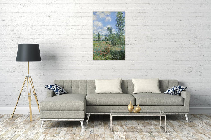 Printed Paintings Leinwand (60x80cm): Claude Monet - Aussicht von Vétheuil 60x80 cm, 60x80 cm